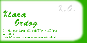 klara ordog business card